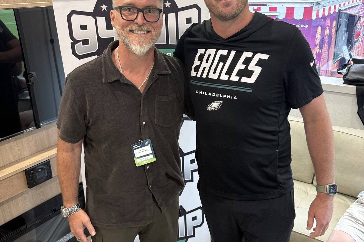 Jon Ritchie and Eagles OC Sean Mannion