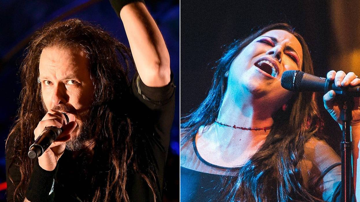 Jonathan Davis of Korn and Amy Lee of Evanescence