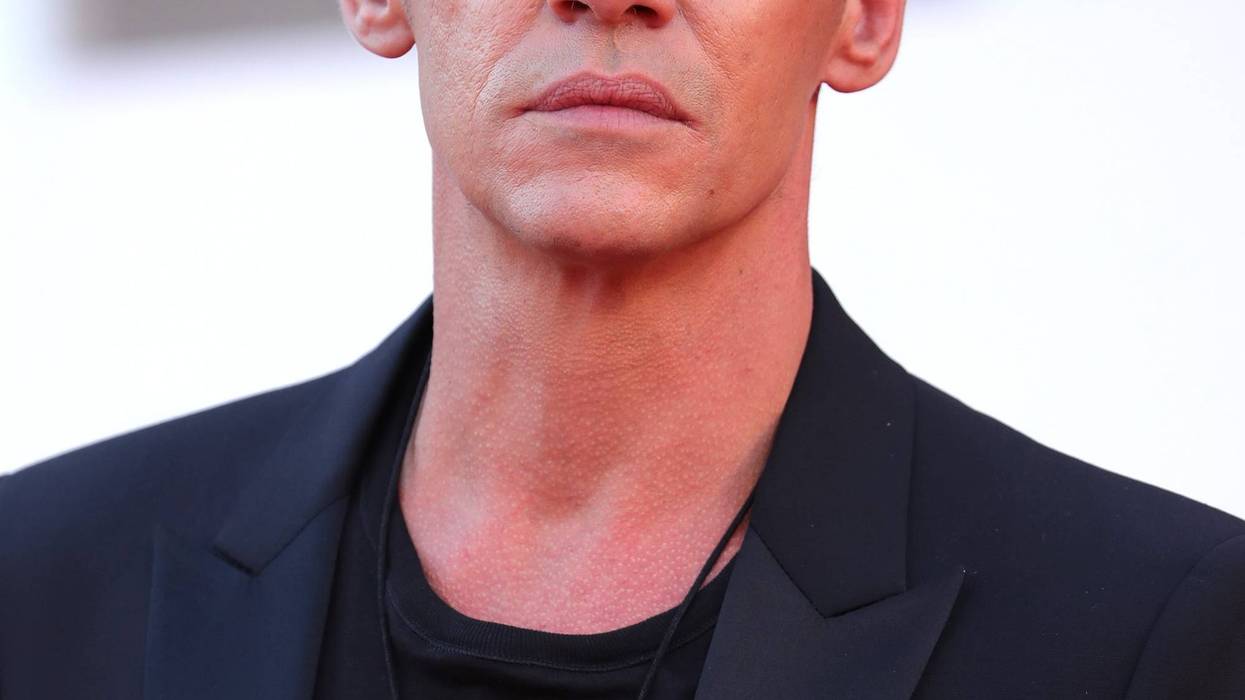 Jonathan Rhys Meyers arrives on the red carpet of the movie "Freaks Out" during the 78th Venice International Film Festival on September 08, 2021 in Venice, Italy.