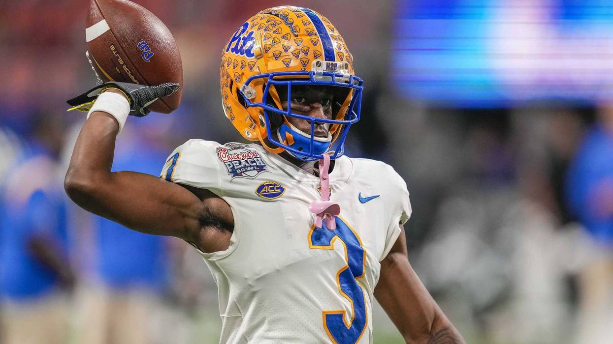 Jordan Addison with the Panthers during the Peach Bowl