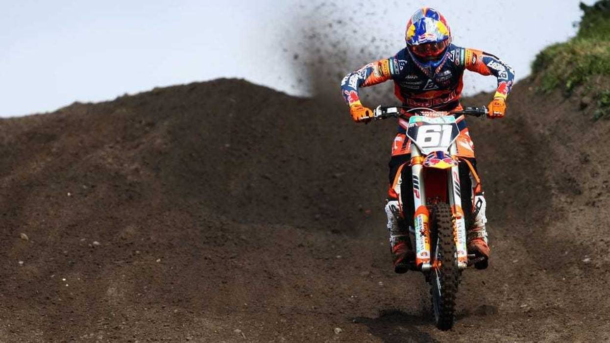 Jorge Prado of Spain on a KTM for Red Bull KTM Factory Racing competes during the MX2 Motocross World Championship on March 31, 2019 in Valkenswaard, Netherlands.