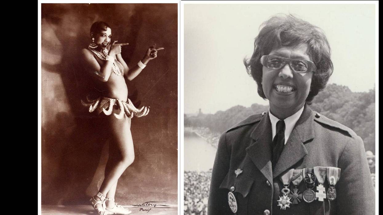 Josephine Baker's famous banana dance and as a decorated hero of the French resistance