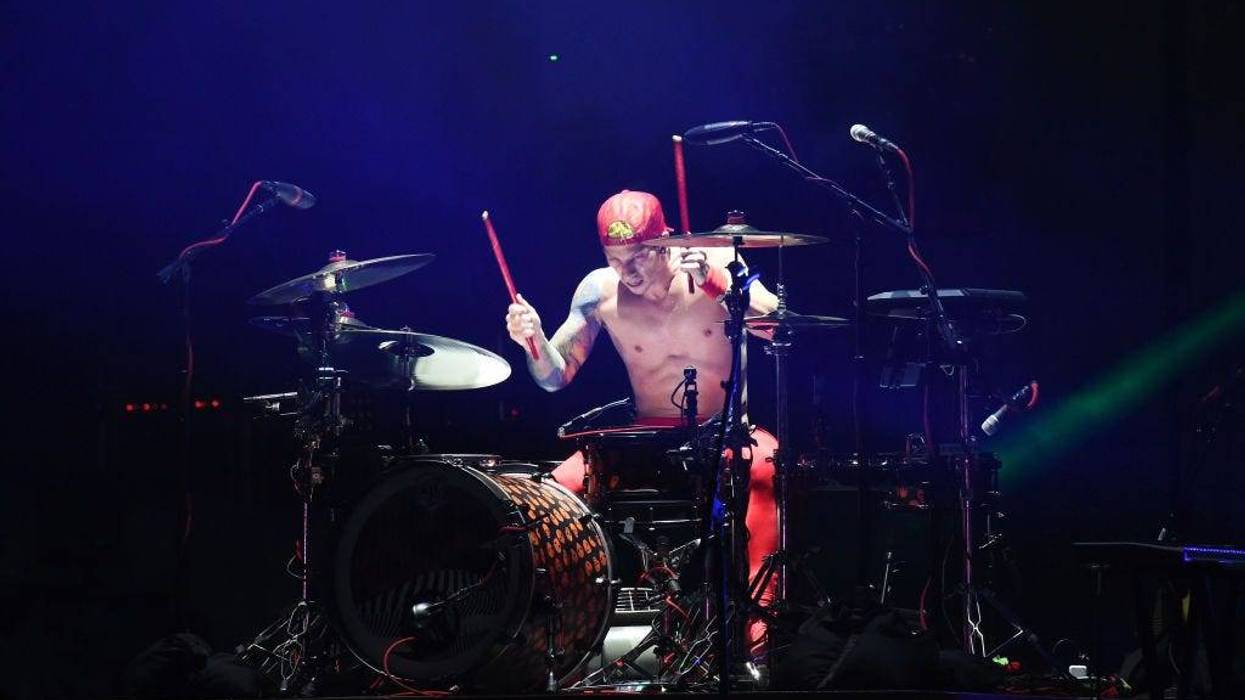Josh Dun of Twenty One Pilots performs at the Hangout Stage during 2017 Hangout Music Festival on May 20, 2017 in Gulf Shores, Alabama
