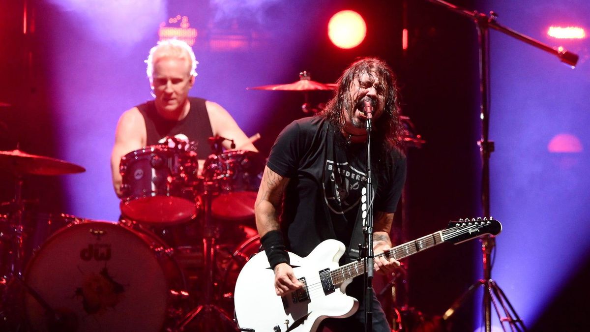 Josh Freese and Dave Grohl of Foo Fighters