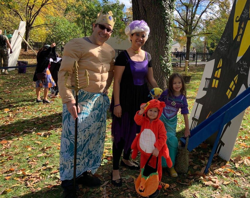 Josie Ni and her family came dressed as characters from "The Little Mermaid."
