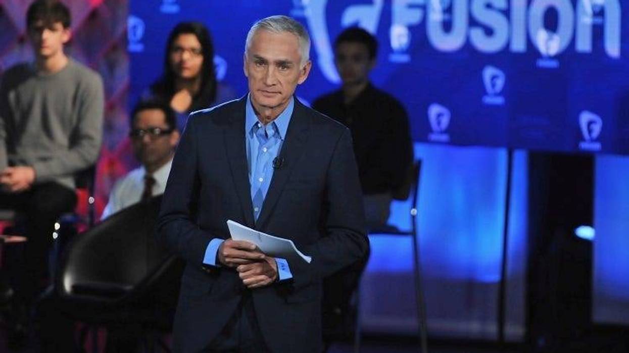 Journalist Jorge Ramos pictured onstage during the FUSION presents the Brown & Black Democratic Forum at Drake University on January 11, 2016 in Des Moines, Iowa.