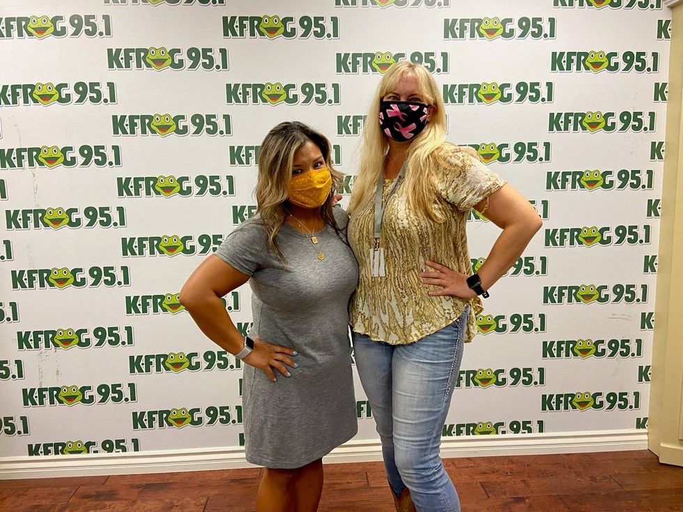 Joyce Valdez of City of Hope with K-Frog