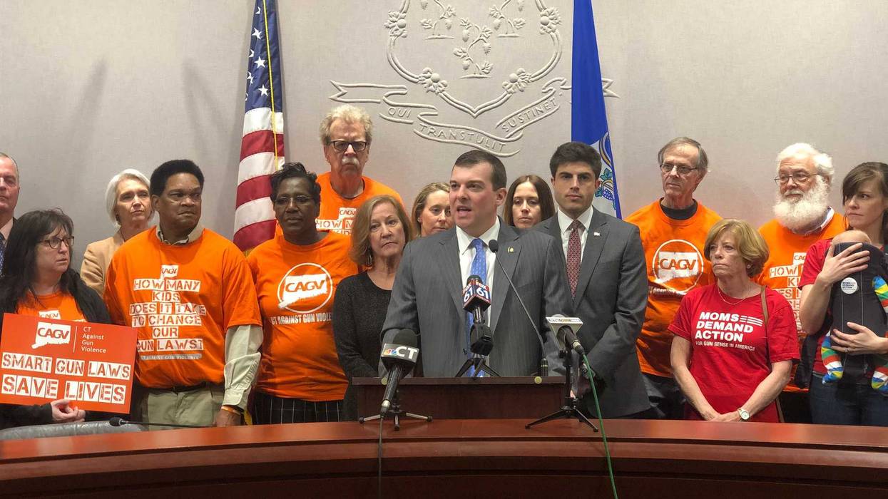 Judiciary Committee Co-chair Steve Stafstrom speaks at the Legislative Office Building