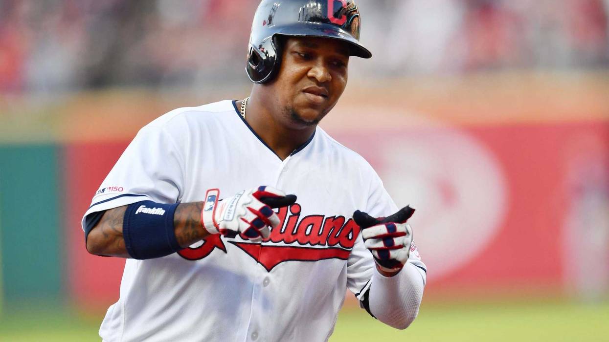 Jul 13, 2019; Cleveland, OH, USA; Cleveland Indians third baseman Jose Ramirez (11) rounds the bases after hitting a home run during the second inning against the Minnesota Twins at Progressive Field. Mandatory Credit: Ken Blaze-USA TODAY Sports