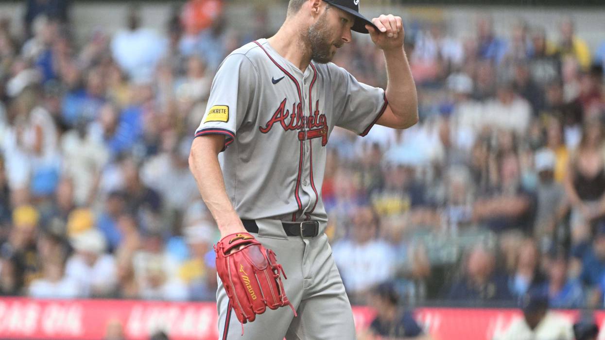 Jul 31, 2024; Milwaukee, Wisconsin, USA; Atlanta Braves pitcher Chris Sale (51) walks off the field after the fourth inning against the Milwaukee Brewers at American Family Field. Mandatory Credit: Michael McLoone-Imagn Images