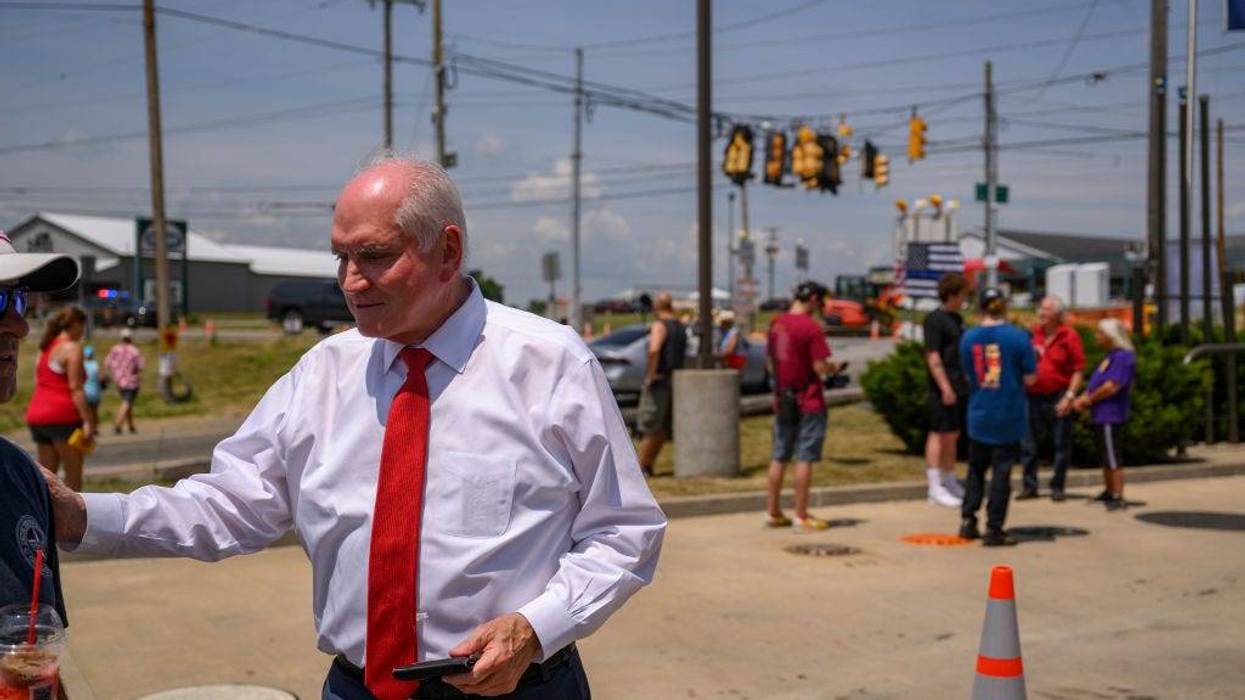 JULY 14: US Rep. Mike Kelly (R-PA) speaks to supporters of former President Donald J. Trump along Meridian Road where people have gathered just outside the Butler Fairgrounds in the aftermath of the assassination attempt on the former president