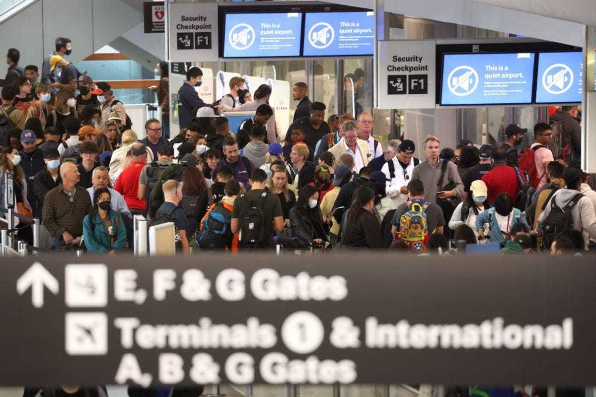 July 4th holiday travelers at the airport