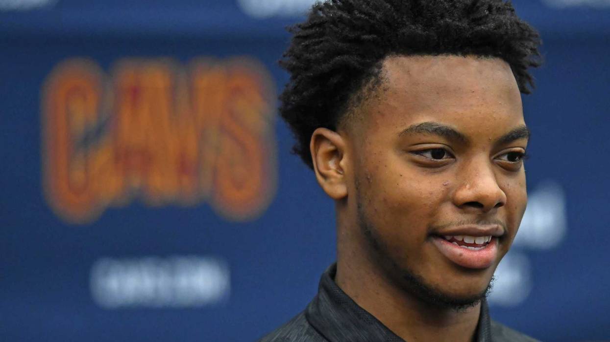 Jun 21, 2019; Independence, OH, USA; Cleveland Cavaliers first round pick Darius Garland answers questions during a press conference at Cleveland Clinic Courts. Mandatory Credit: David Dermer-USA TODAY Sports