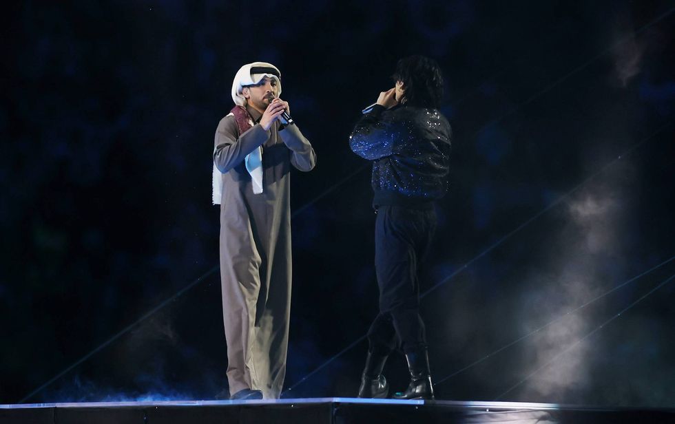 Jung Kook of BTS performs with Fahad Al Kubaisi