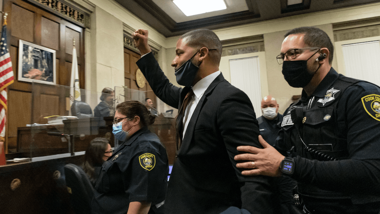 Jussie Smollett at sentencing hearing, led away