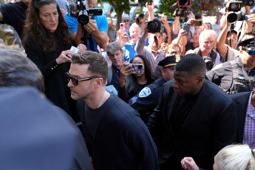 Justin Timberlake walks into court on Friday
