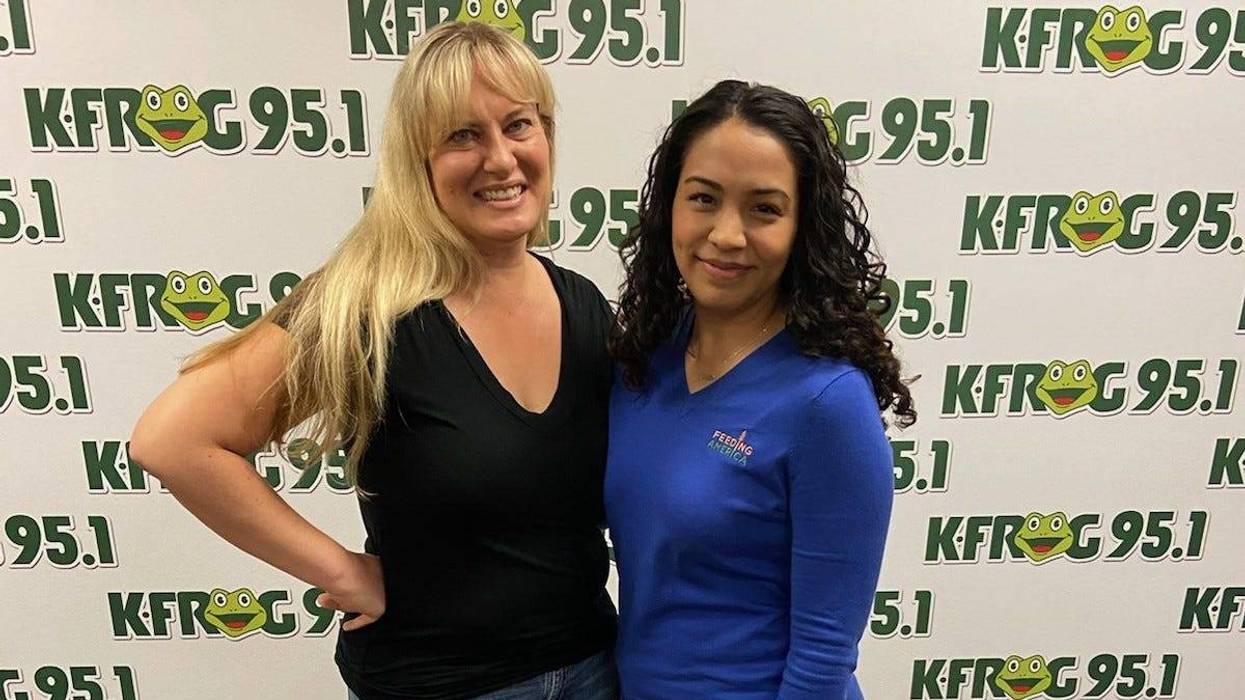 K-Frog's Pepper with Feeding America Riverside San Bernardino's Annissa Fitch