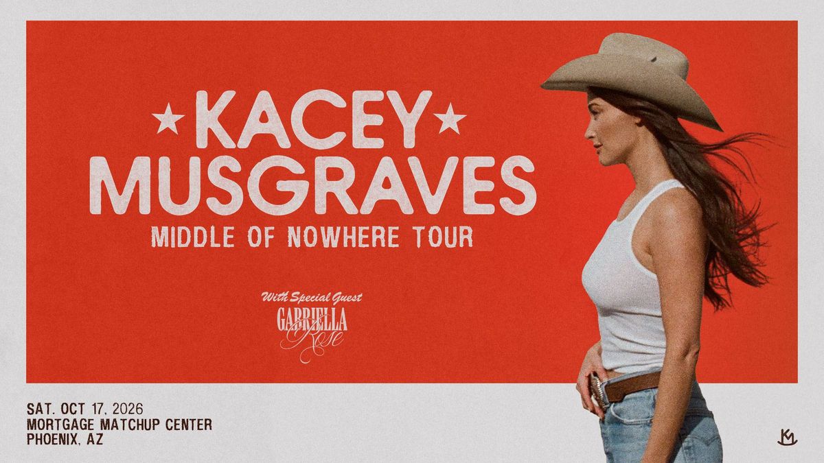 Kacey Musgraves 'Middle of Nowhere Tour' concert poster, Kacey in a cowboy hat.
