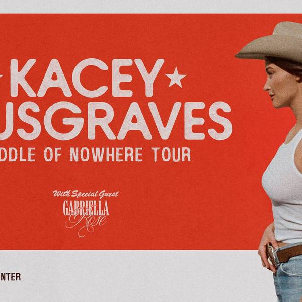 Kacey Musgraves 'Middle of Nowhere Tour' concert poster, Kacey in a cowboy hat.