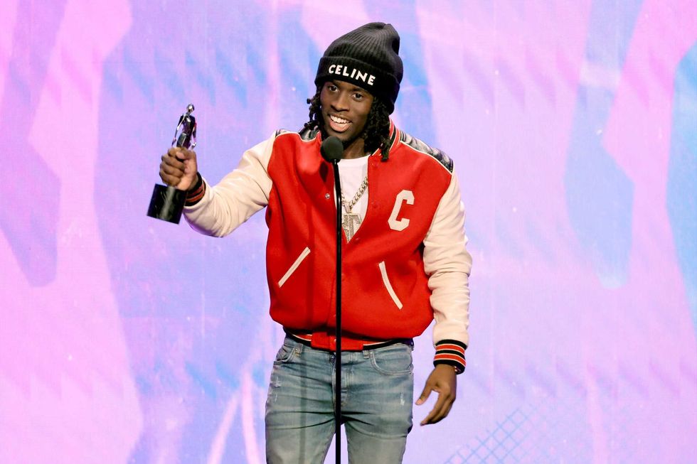 Kai Cenat accepts the Streamer of the Year award onstage during the 2022 YouTube Streamy Awards at The Beverly Hilton on Dec. 4, 2022