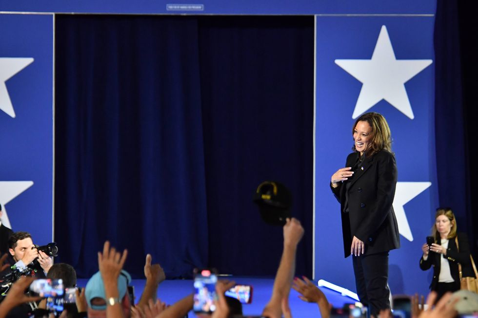 Kamala Harris seen after her speech during a campaign rally in Wilkes-Barre. Kamala Harris during a campaign rally in Wilkes-Barre, USA - 13 Sept (Photo by Aimee Dilger / SOPA Images/Sipa USA)
