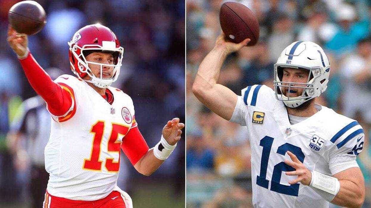 Kansas City Chiefs quarterback Patrick Mahomes, Indianapolis Colts quarterback Andrew Luck