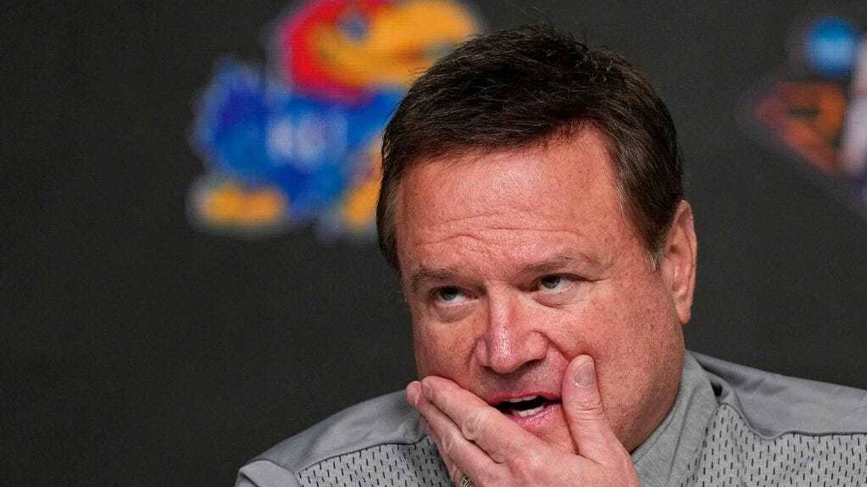 Kansas head coach Bill Self speaks during a news conference