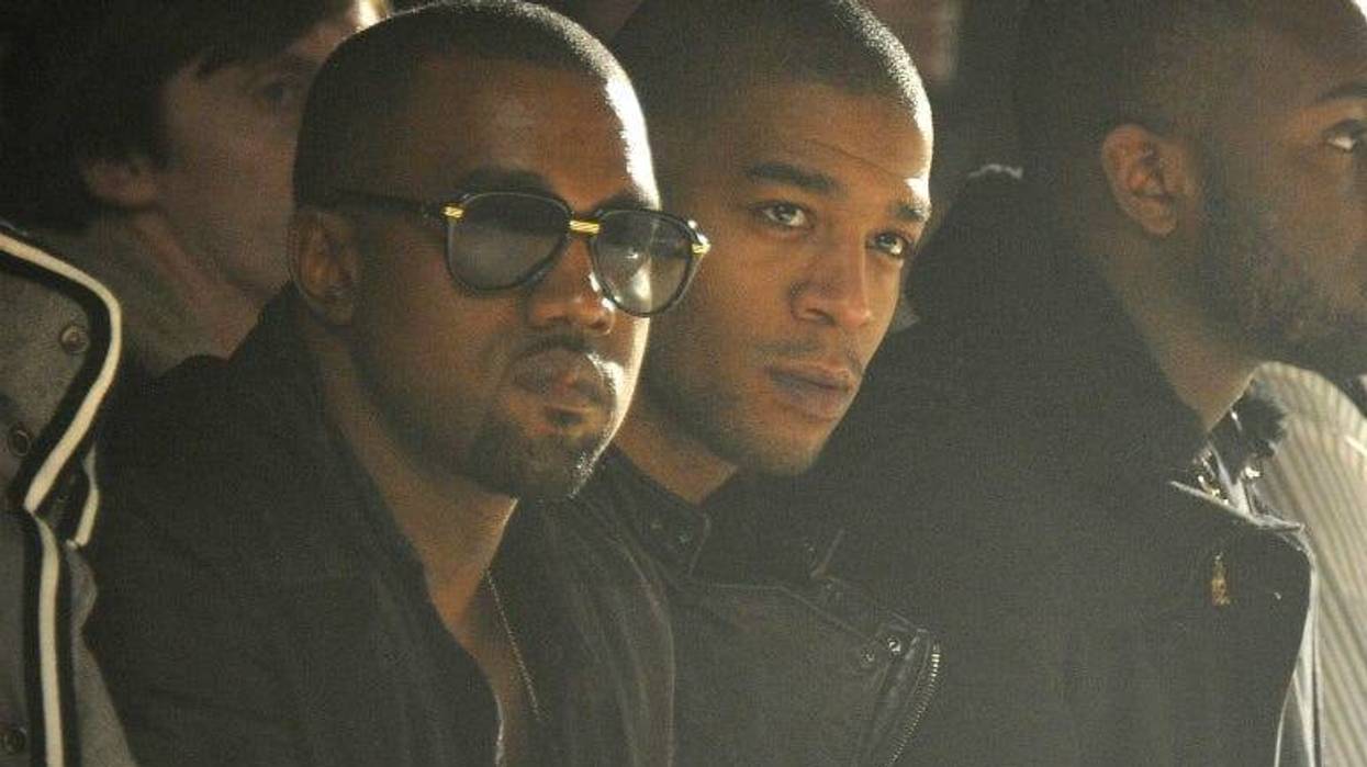 Kanye West and Kid Cudi attend the Band of Outsiders Fall 2011 fashion show during Mercedes-Benz Fashion Week at SIR Stage on February 12, 2011 in New York City.