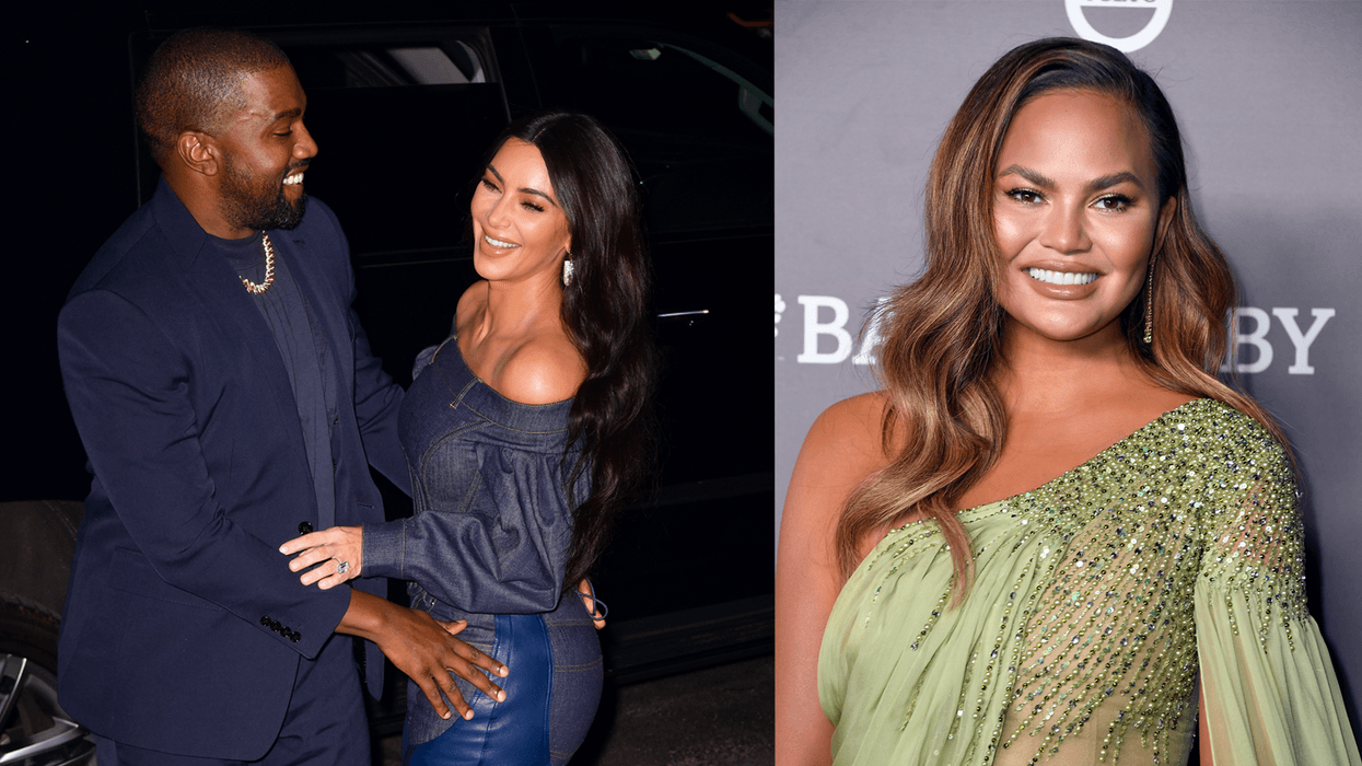 Kanye West and Kim Kardashian and Chrissy Teigen