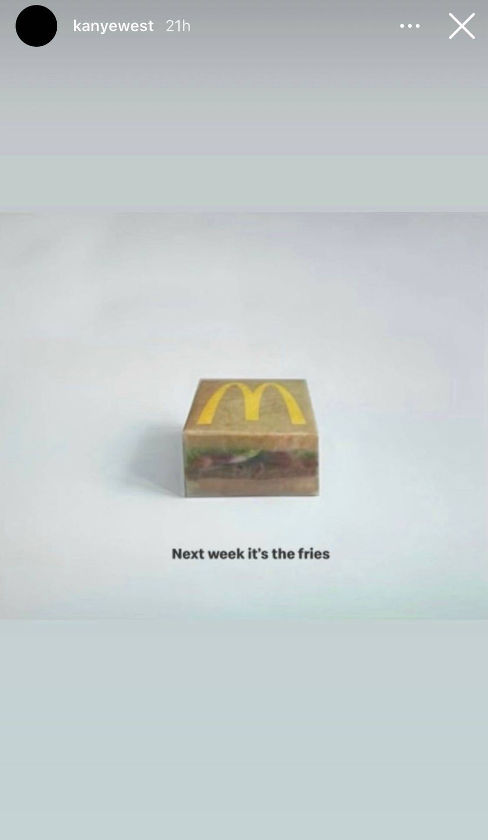 Kanye West IG story screenshot