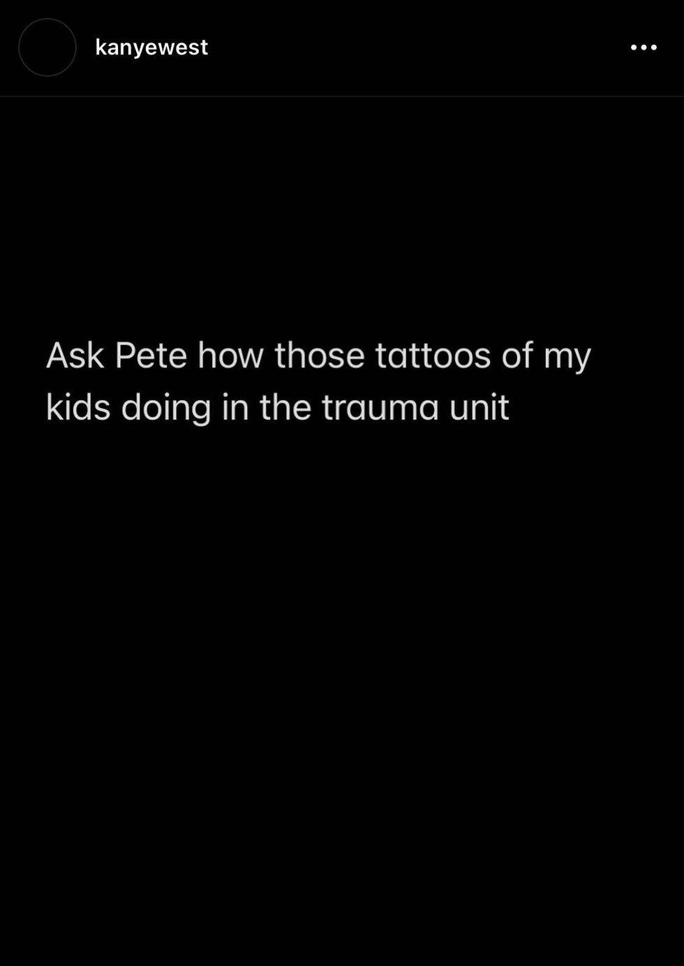 Kanye West Instagram post