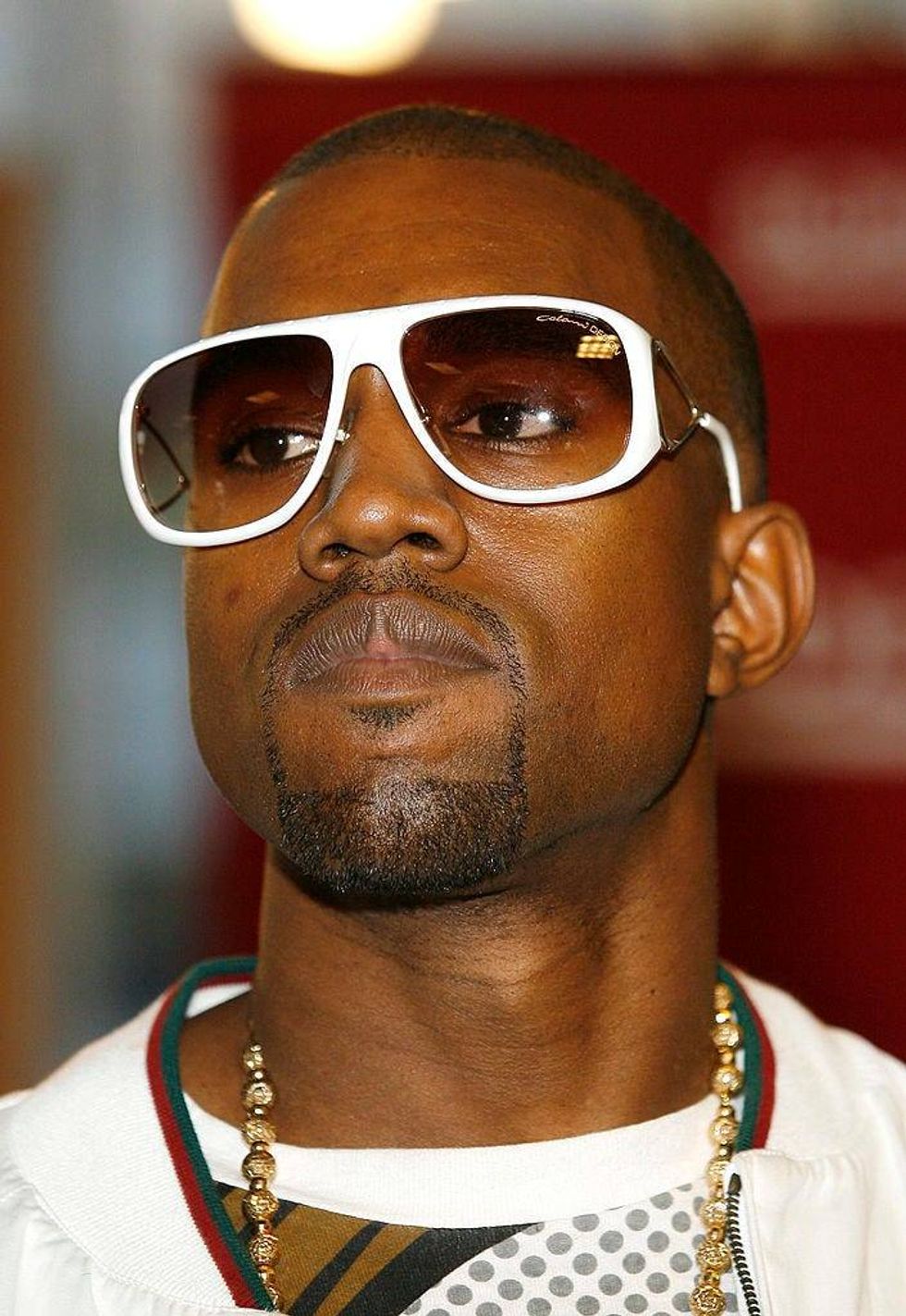 Kanye West wearing square sunglasses