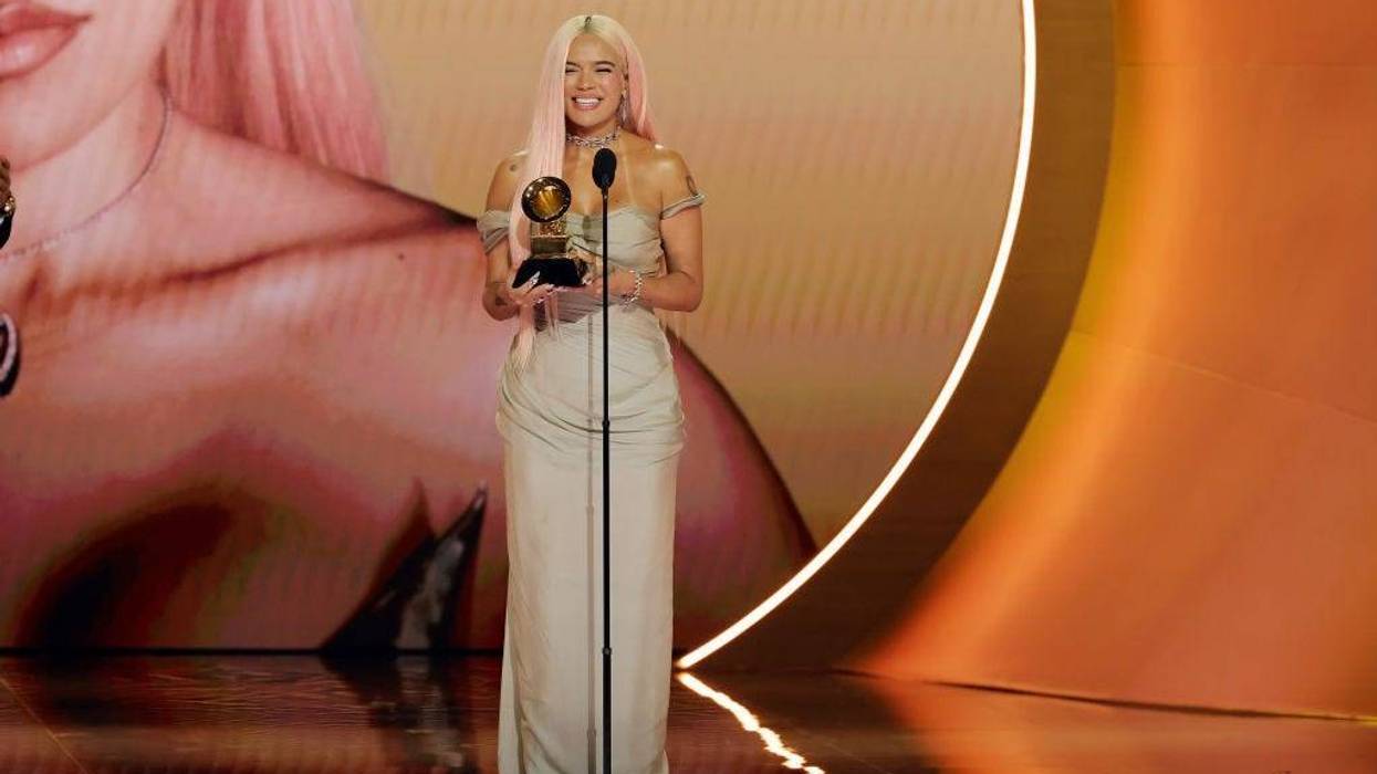 Karol G accepts the Best Música Urbana Album award for “Mañana Será Bonito” onstage during the 66th GRAMMY Awards at Crypto.com Arena on February 04, 2024 in Los Angeles, California.