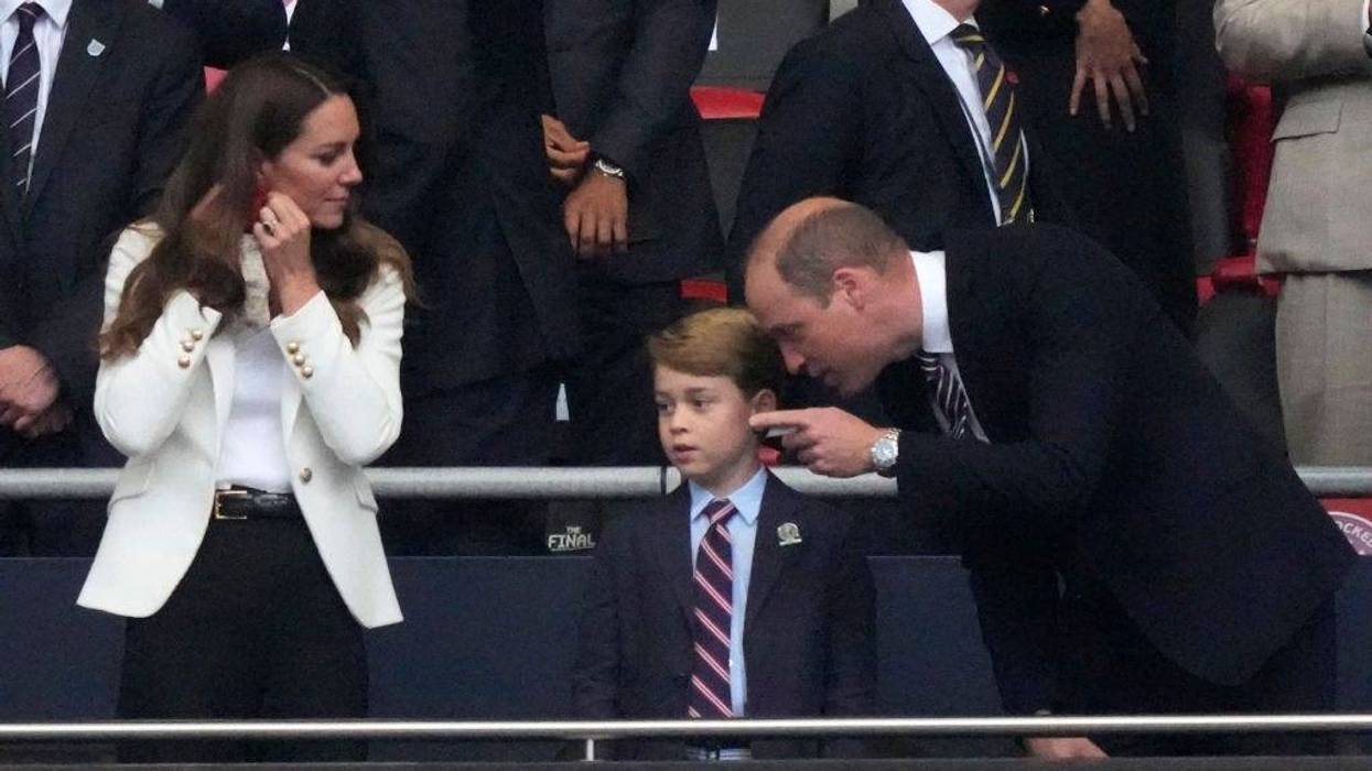 kate middleton, prince george and prince william at the euro cup