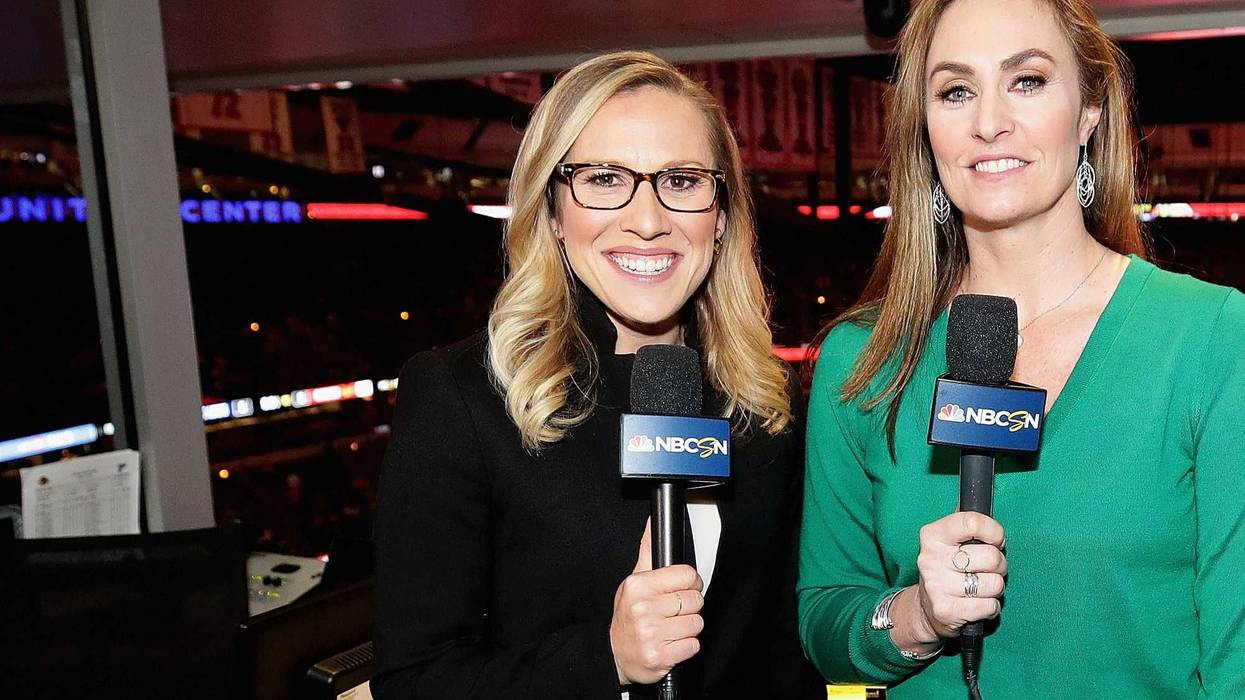 Kate Scott (L) and A.J. Mleczko.