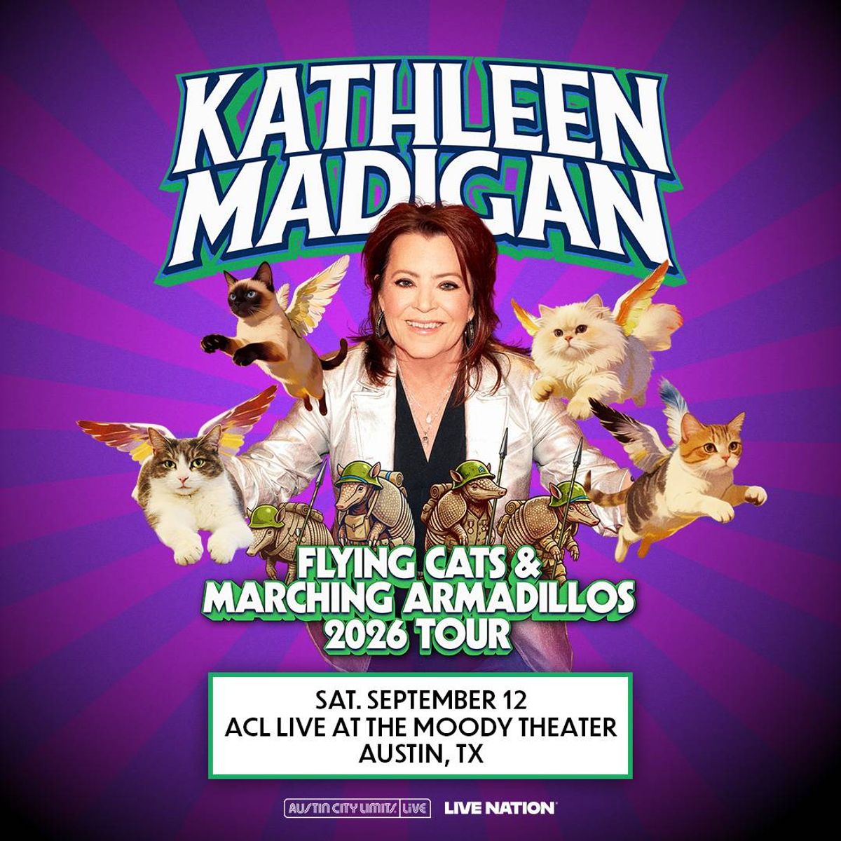 Kathleen Madigan Flying Cats & Marching Armadillos 2026 Tour September 12 at ACL Live at the Moody Theater Austin Texas