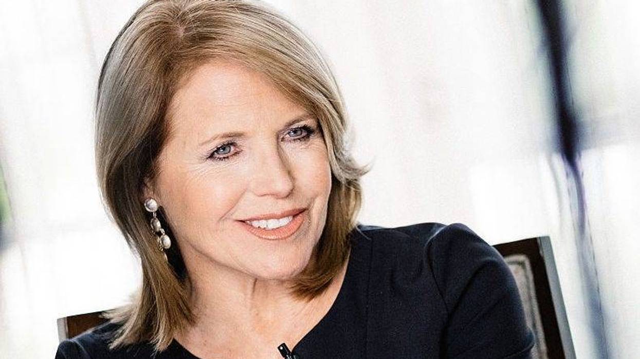 Katie Couric speaks during an interview promoting the EPIX Original Documentary 'Under The Gun'
