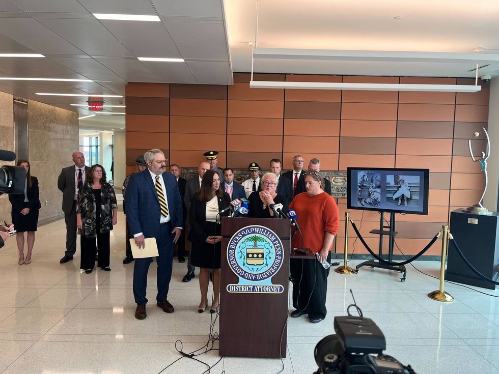 Kay Dougherty, sister of Carol Ann, speaks at a press conference on Wednesday, Oct. 29, 2025, about the solving of her sister