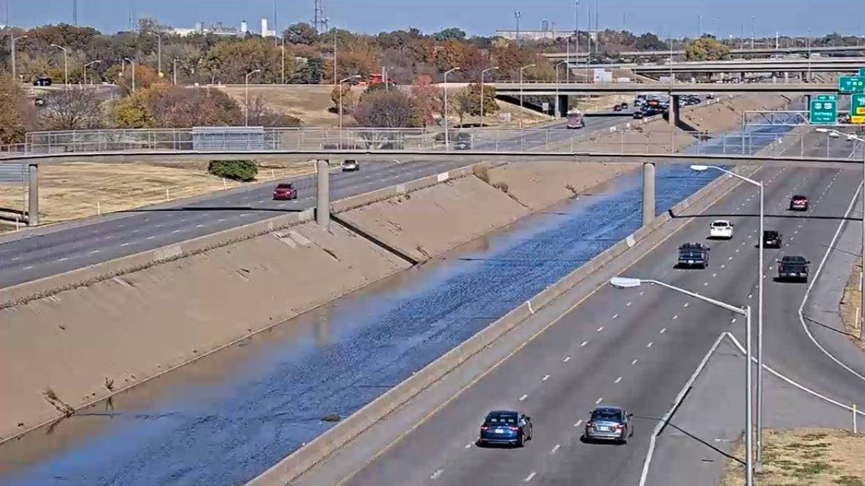 KDOT camera looking at emergency activity along I-135 Sunday morning