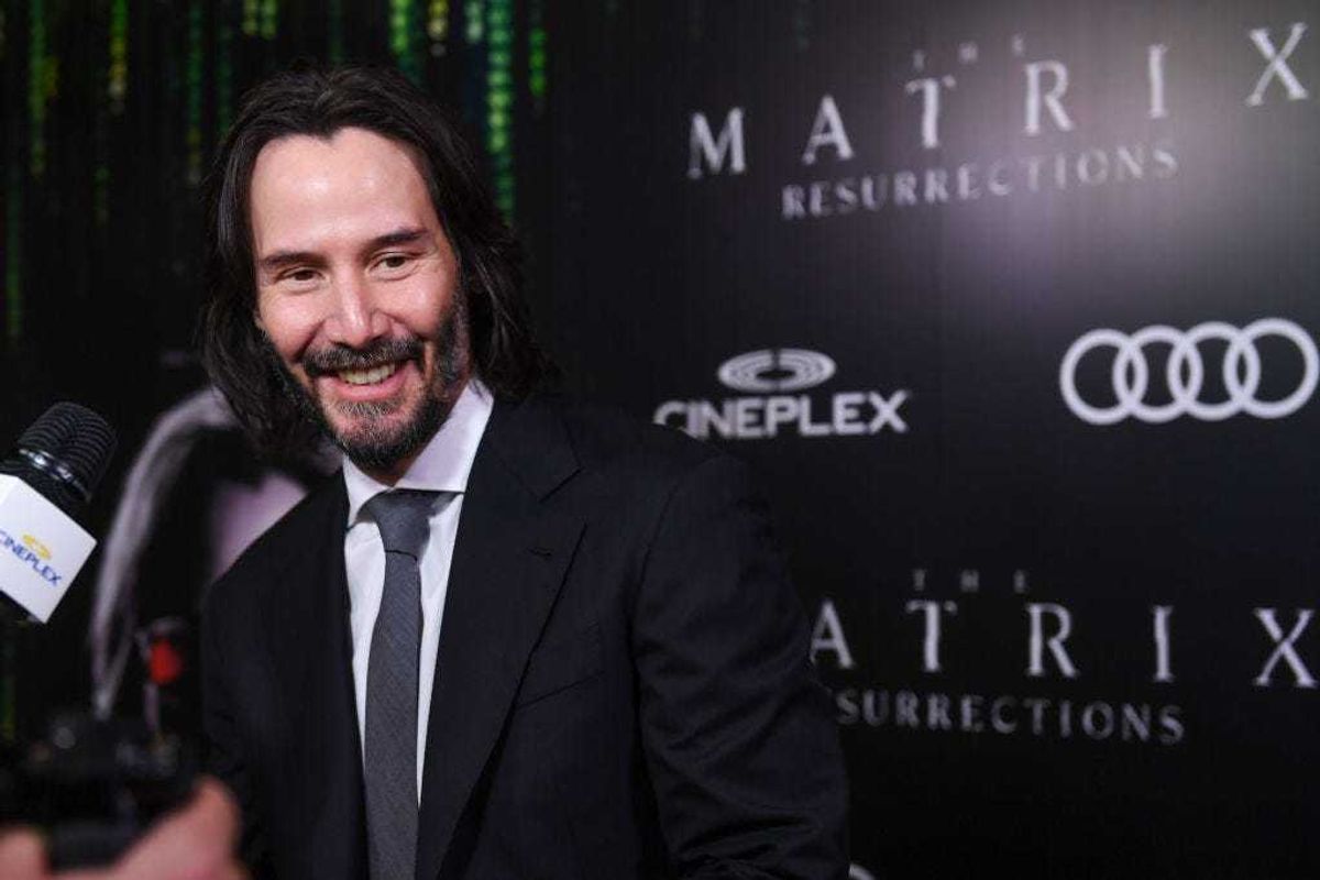 Keanu Reeves at "The Matrix Resurrections" premiere