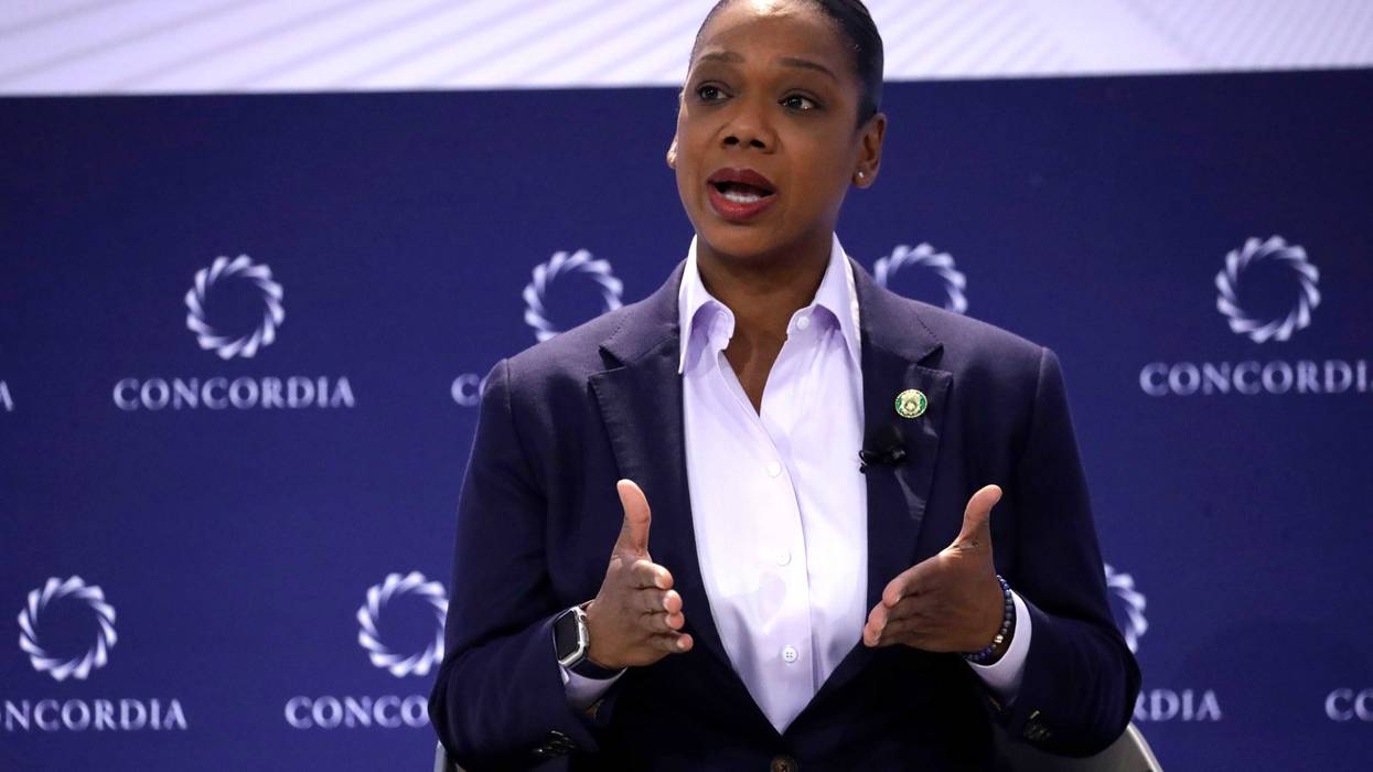 Keechant Sewell, former Police Commissioner, New York City Police Department speaks during The 2022 Concordia Annual Summit - Day 1 at Sheraton New York on September 19, 2022 in New York City.