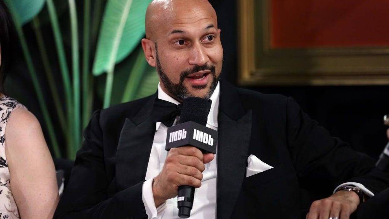 Keegan-Michael Key speaks onstage at IMDb LIVE Presented By M&M'S At The Elton John AIDS Foundation Academy Awards Viewing Party on February 09, 2020 in Los Angeles, California.