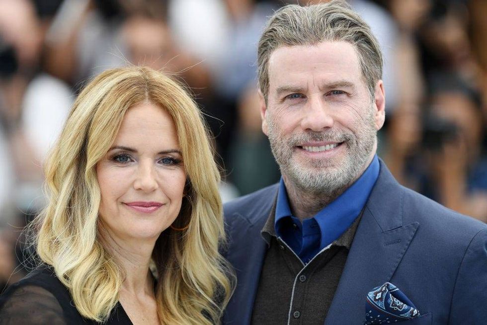 Kelly Preston and John Travolta at the Cannes Film Festival on May 15, 2018 in Cannes, France.