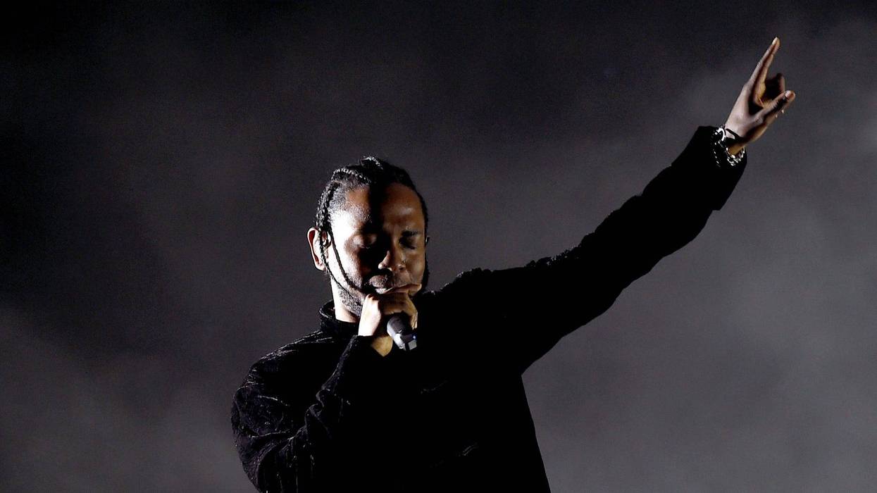 Kendrick Lamar performs on the Coachella Stage during day 3 of the Coachella Valley Music And Arts Festival (Weekend 1) at the Empire Polo Club on April 16, 2017