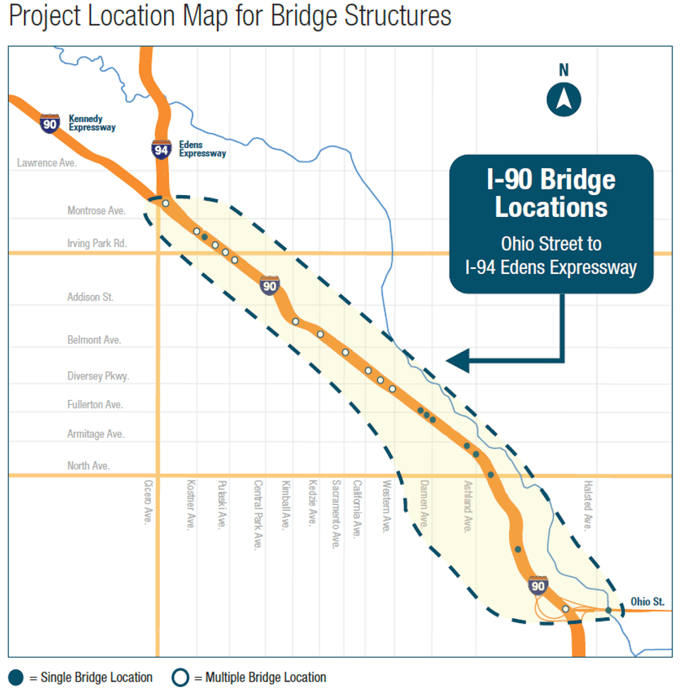 Kennedy Expressway construction