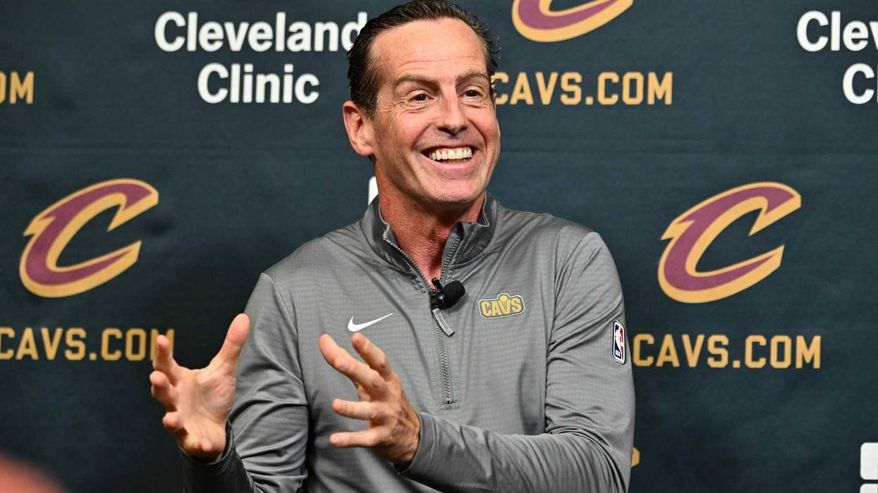 Kenny Atkinson the new head coach of the Cleveland Cavaliers talks to the media during a press conference at Cleveland Clinic Courts on July 01, 2024 in Independence, Ohio.