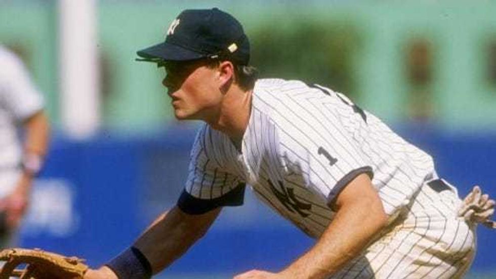 Kevin Maas plays first base for the Yankees.