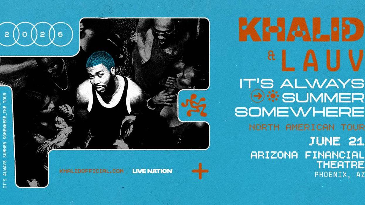 Khalid & Lauv tour poster: "It's Always Summer Somewhere" North American Tour, June 21, Phoenix, AZ.