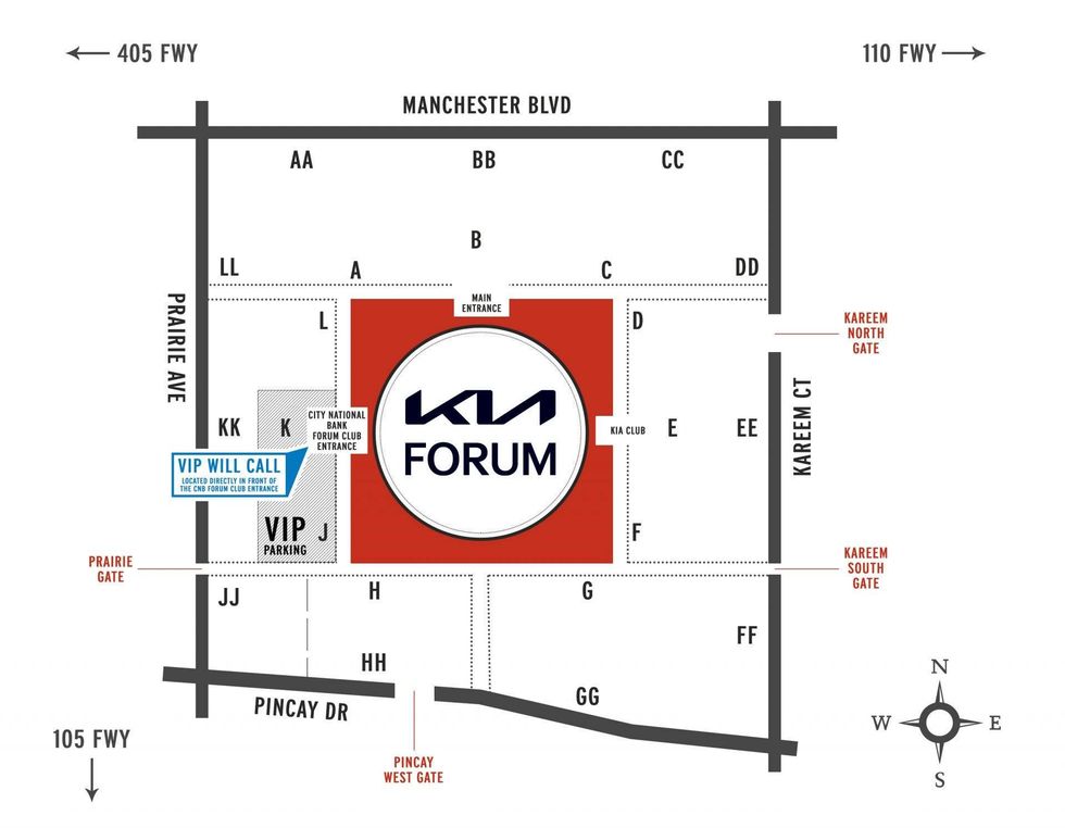 Kia Forum parking map