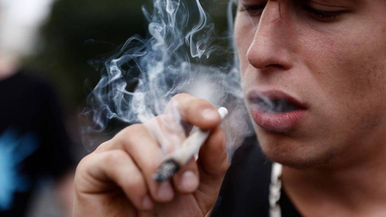 Kid smoking a joint